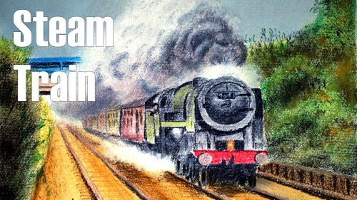 How to Draw a Steam Train in Soft Pastel
