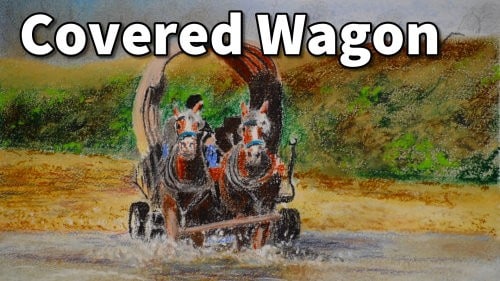 How to Draw a Covered Wagon in Pastel