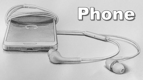 How to Draw a Phone in Pencil