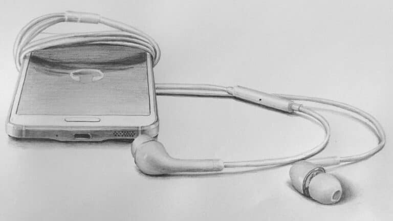 How to Draw a Phone in Pencil