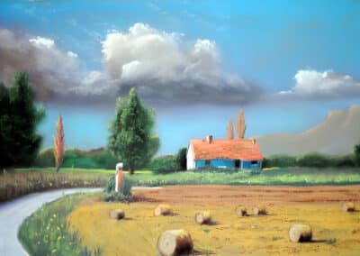 How to Draw Hay Bales in Pastel