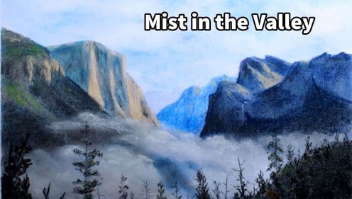How to Draw Mist in the Valley in Pastel