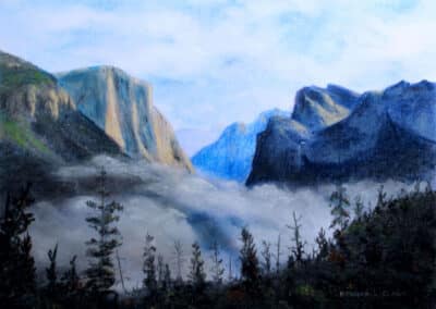 How to Draw Mist in the Valley in Pastel