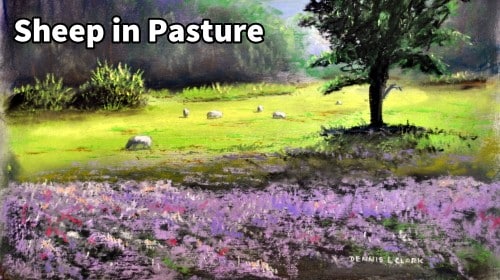 How to Draw Sheep in Pasture in Pastel