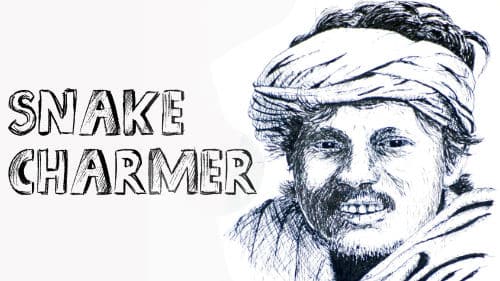 Draw a Snake Charmer Portrait in Pen & Ink