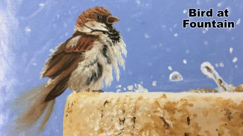 Paint a Bird at a Fountain
