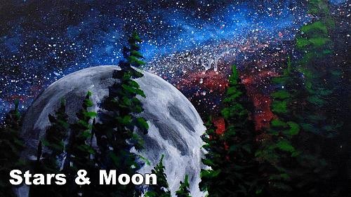 How to Paint the Stars and Moon in Acrylic