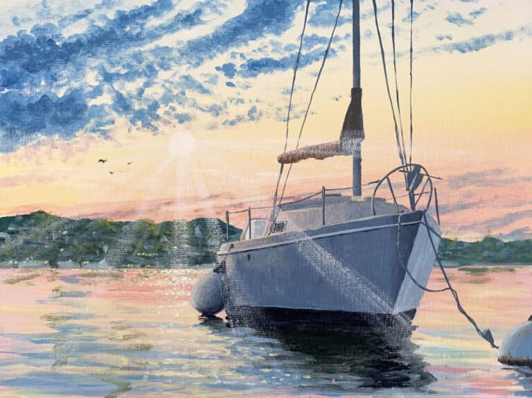 Paint a Boat at Sunset in Acrylic